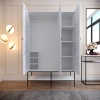 Pasific Home Martin 3 Kapaklı Gardırop Elbise Dolabı, Beyaz& Beyaz Mermer