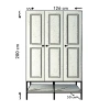 Pasific Home Martin 3 Kapaklı Gardırop Elbise Dolabı, Beyaz& Beyaz Mermer