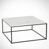 Pasific Home Poly Kare Metal Orta Sehpa, Beyaz Mermer