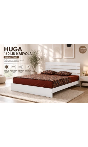 Pasific Home Huga Çift Kişilik Karyola, Beyaz, 160X200