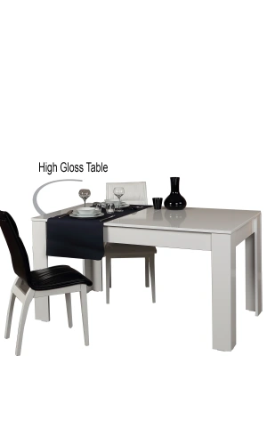 Pasific Home Bois Açılır Yemek Masası, Parlak Beyaz