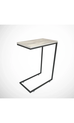 Pasific Home Callen Yan Sehpa, Metal Tekerlekli Yan Sehpa ,Beyaz Meşe