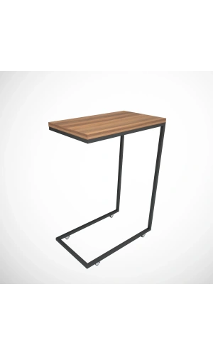 Pasific Home Callen Yan Sehpa, Metal Tekerlekli Yan Sehpa ,Ceviz