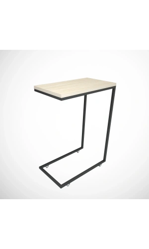 Pasific Home Callen Yan Sehpa, Metal Tekerlekli Yan Sehpa ,Meşe