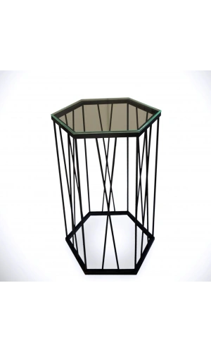 Pasific Home Cetrus Yan Sehpa, Metal Servis Sehpası, Cam