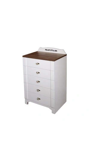 Pasific Home Gazel Country 5 Çekmeceli Şifonyer, Beyaz