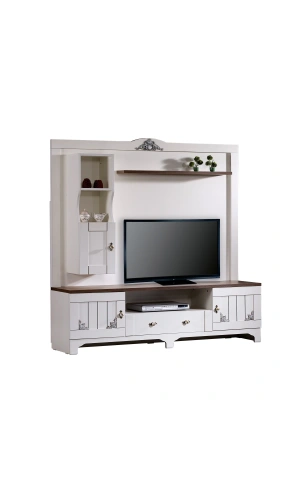 Pasific Home Gazel Tv Ünitesi Dolaplı Raflı 170 Cm, Koyu Meşe& Beyaz