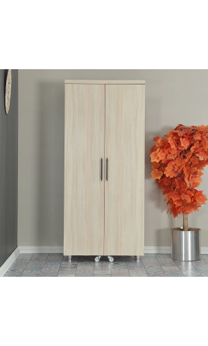 Pasific Home Guzzo Tekerlekli Kiler Dolabı, Çok Amaçlı Erzak  Dolabı, 80 cm ,Açık Meşe