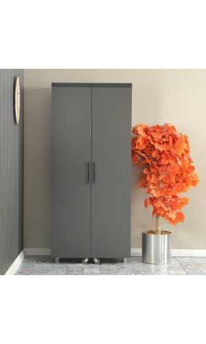Pasific Home Guzzo Tekerlekli Kiler Dolabı, Çok Amaçlı Erzak Dolabı, 80 cm ,Antrasit