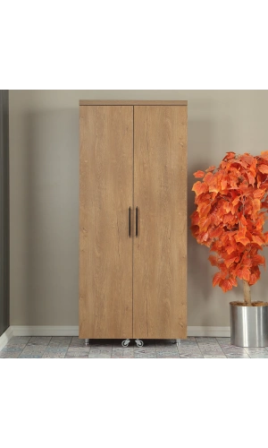 Pasific Home Guzzo Tekerlekli Kiler Dolabı, Çok Amaçlı Erzak  Dolabı, 80 cm , Koyu Meşe