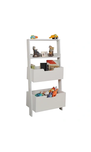 Pasific Home Low Çok Amaçlı Dekoratif Kitaplık ,Beyaz, Montessori Dolap