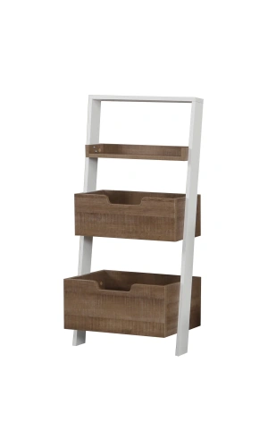 Pasific Home Low Çok Amaçlı Dekoratif Kitaplık ,Koyu Meşe & Beyaz, Montessori Dolap