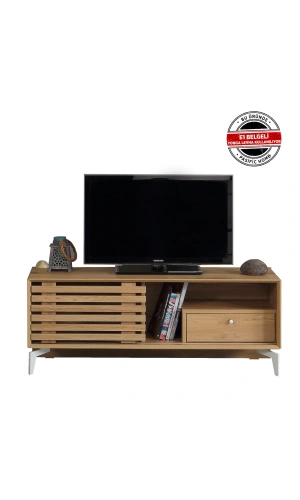 Pasific Home Lulu Metal Ayaklı Sürgülü Tv Ünitesi, 100 Cm, Meşe