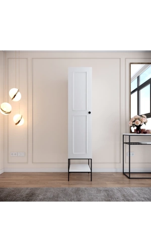 Pasific Home Martin 1 Kapaklı Gardırop Elbise Dolabı, Parlak Beyaz