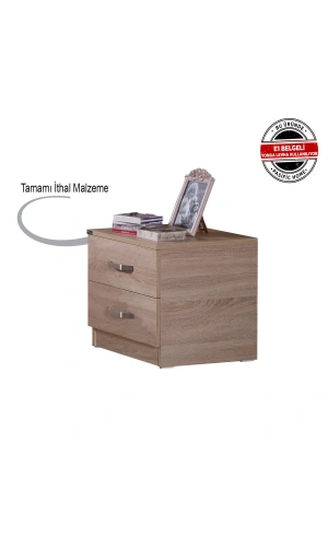 Pasific Home Milas 2 Çekmeceli Komodin, Meşe