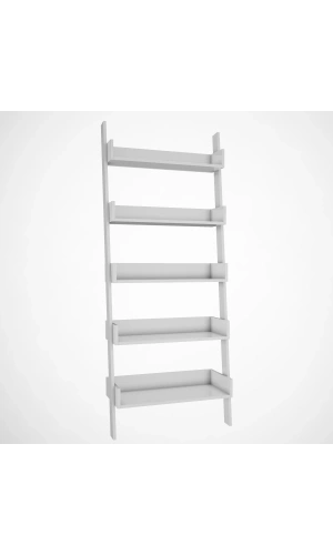 Pasific Home Only Merdiven Kitaplık , 5 Raflı, Parlak Beyaz