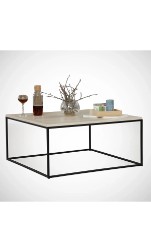 Pasific Home Poly Metal Orta Sehpa, Kare Orta Sehpa, Meşe