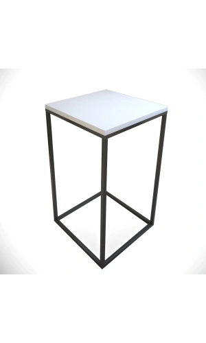 Pasific Home Pure Yan Sehpa, Metal Yan Sehpa ,Ahşap Beyaz