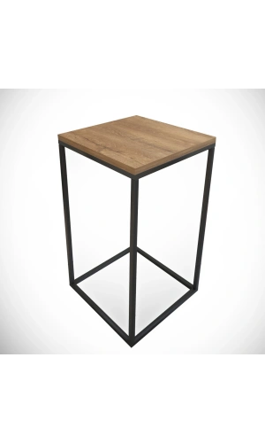 Pasific Home Pure Yan Sehpa, Metal Yan Sehpa ,Koyu Meşe