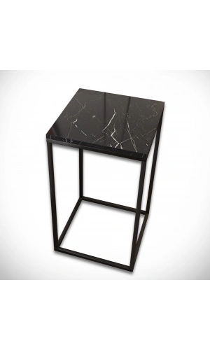 Pasific Home Pure Yan Sehpa, Metal Yan Sehpa ,Siyah Mermer