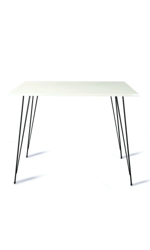 Pasific Home Sandalf Metal Ayaklı Mutfak Masası, Kare 90x90, Parlak Beyaz