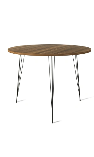 Pasific Home Sandalf Metal Ayaklı Yuvarlak Mutfak Masası, Ceviz