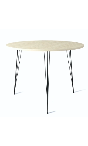 Pasific Home Sandalf Metal Ayaklı Yuvarlak Mutfak Masası, Meşe