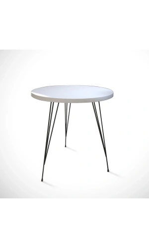 Pasific Home Sandalf Yan Sehpa, Metal Ayaklı, Ahşap Beyaz