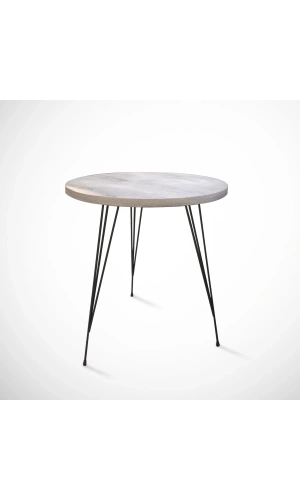 Pasific Home Sandalf Yan Sehpa, Metal Ayaklı, Beyaz Meşe