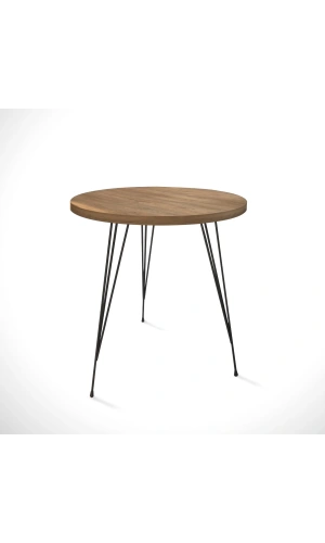 Pasific Home Sandalf Yan Sehpa, Metal Ayaklı, Koyu Meşe