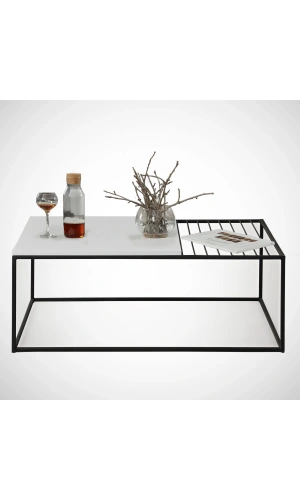 Pasific Home Zinus Metal Orta Sehpa, Ahşap Beyaz