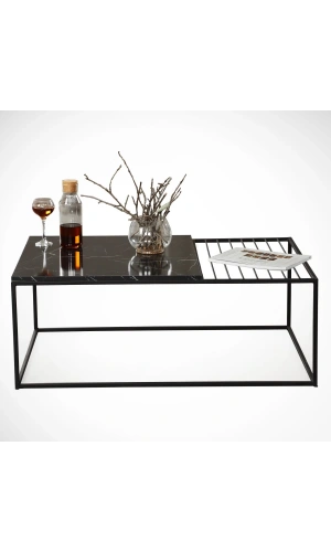 Pasific Home Zinus Metal Orta Sehpa, Siyah Mermer