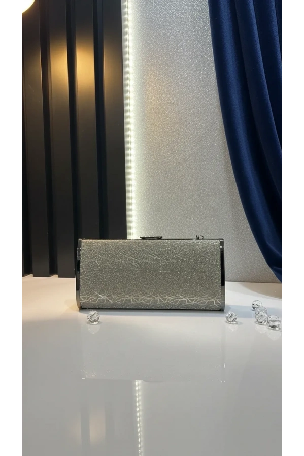 MERİHCE-UZUN SİMLİ DESENLİ ÇANTA ANTRASİT