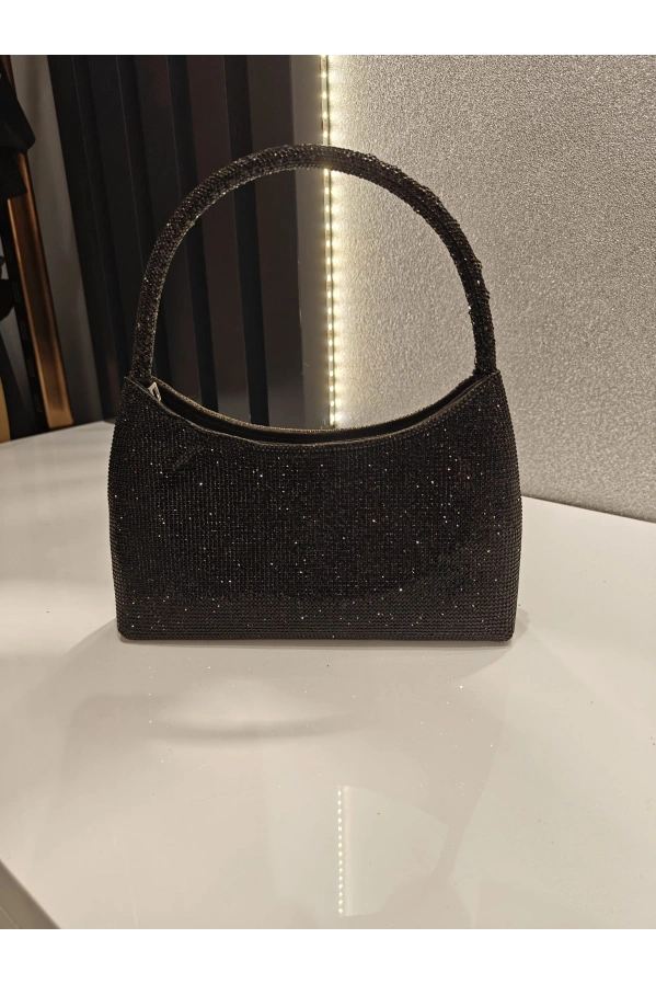 MERİHCE-ELİT TAŞLI KULPLU ÇANTA SİYAH