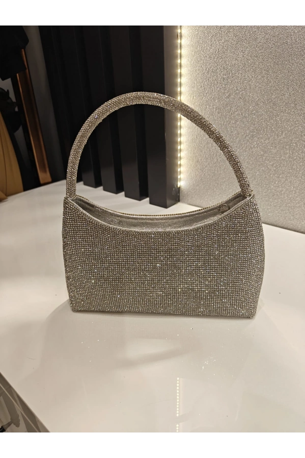 MERİHCE-ELİT TAŞLI KULPLU ÇANTA GÜMÜŞ