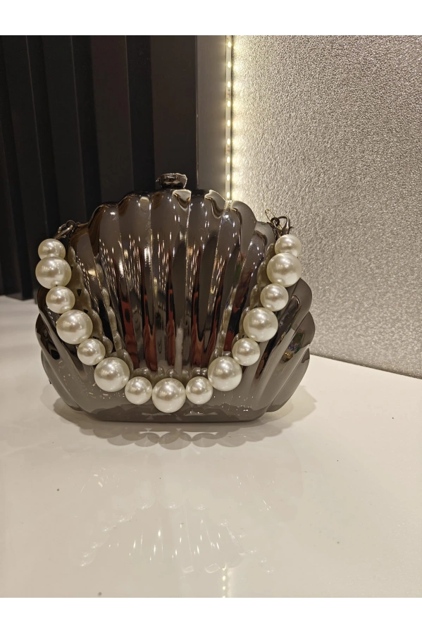 MERİHCE-METALİK MİTLİ BAYAN ÇANTA ANTRASİT