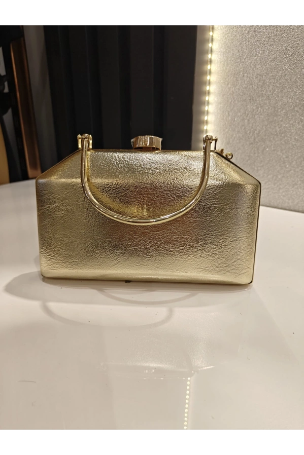 MERİHCE-KULPLU ABİYE ÇANTA GOLD