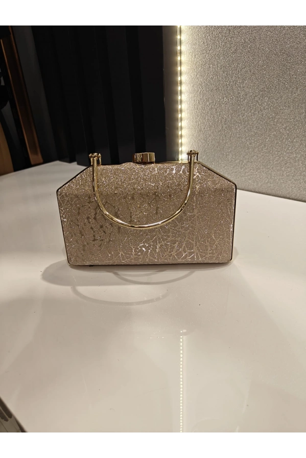 MERİHCE-KULPLU DESENLİ ÇANTA GOLD