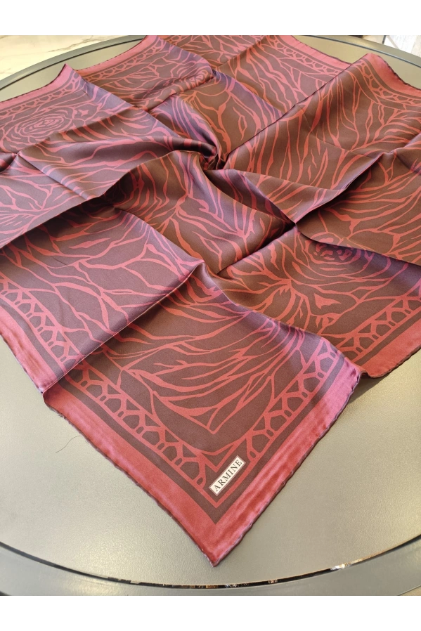 ARMİNE-%100 İPEK EŞARP BORDO