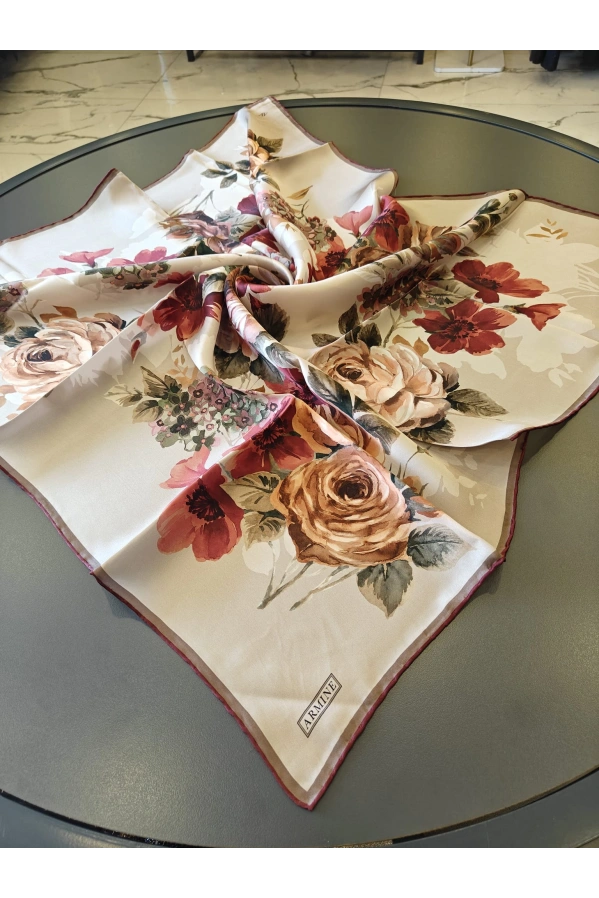 ARMİNE-%100 İPEK EŞARP BEJ