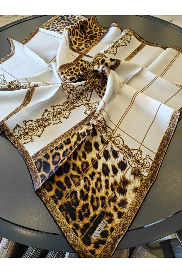 ARMİNE- % 100 İPEK EŞARP LEOPAR