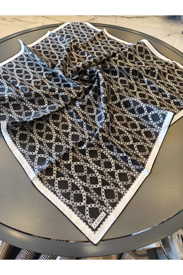 ARMİNE- % 100 İPEK EŞARP SİYAH