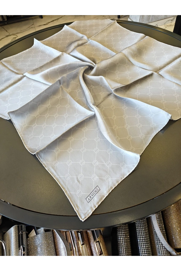 ARMİNE-% 100 İPEK EŞARP GRİ