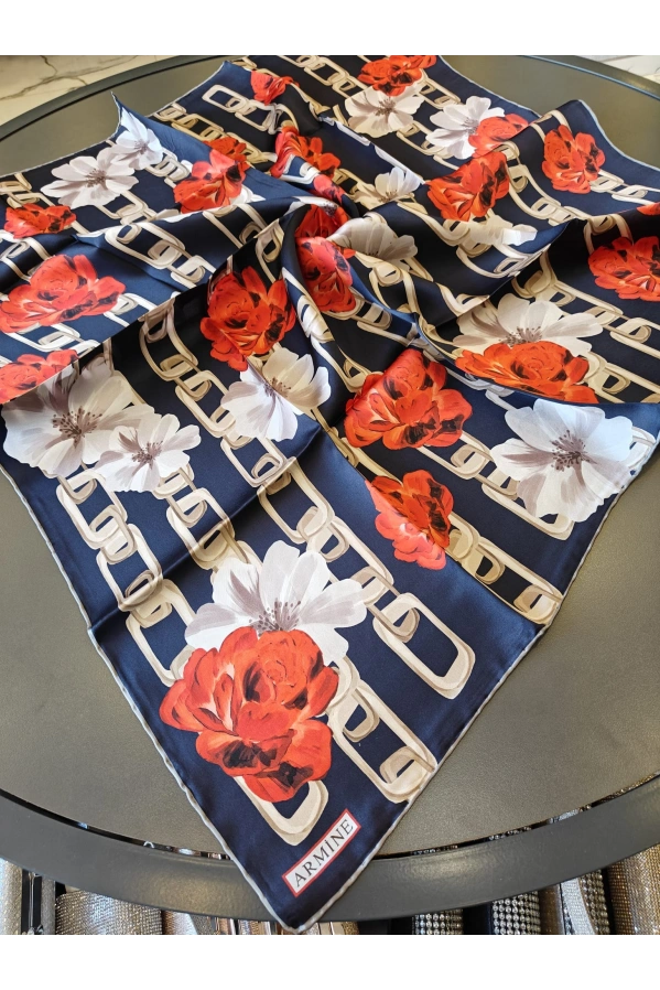 ARMİNE-% 100 İPEK EŞARP KIRMIZI