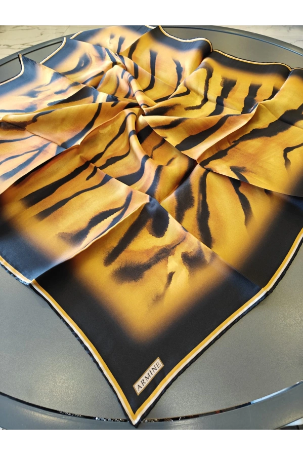 ARMİNE-%100 İPEK EŞARP GOLD