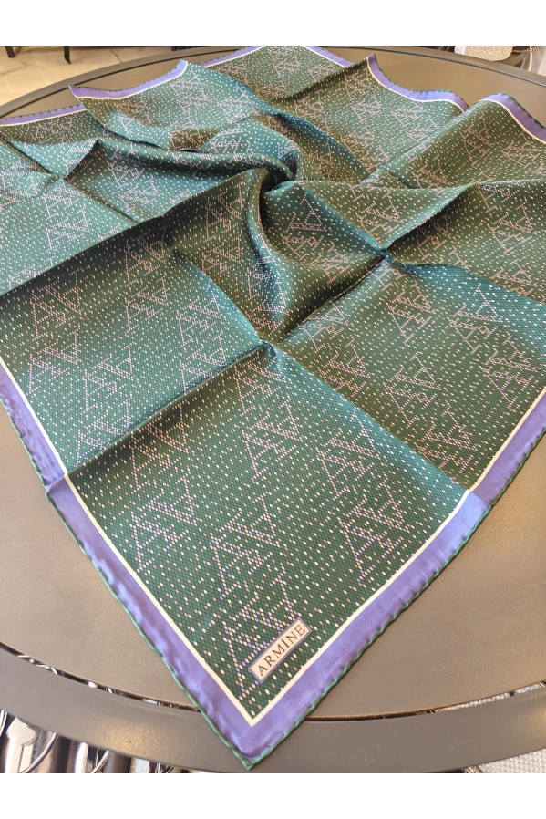 ARMİNE-%100 İPEK EŞARP YEŞİL