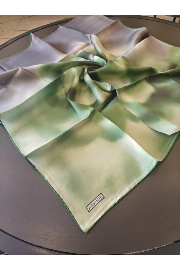 ARMİNE-%100 İPEK EŞARP YEŞİL
