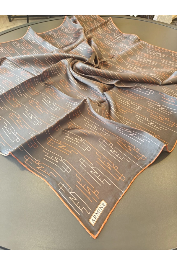 ARMİNE-%100 İPEK EŞARP KAHVE