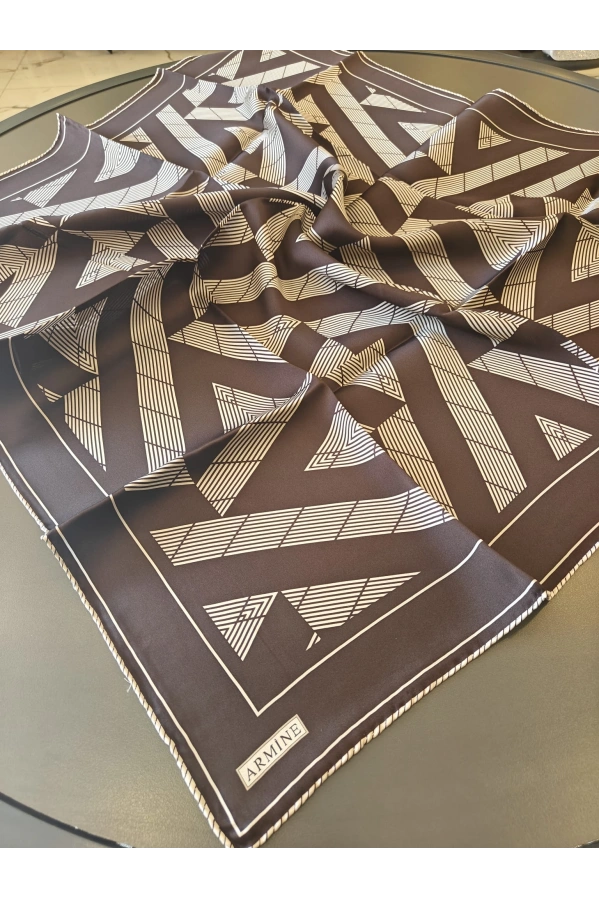 ARMİNE-%100 İPEK EŞARP KAHVE