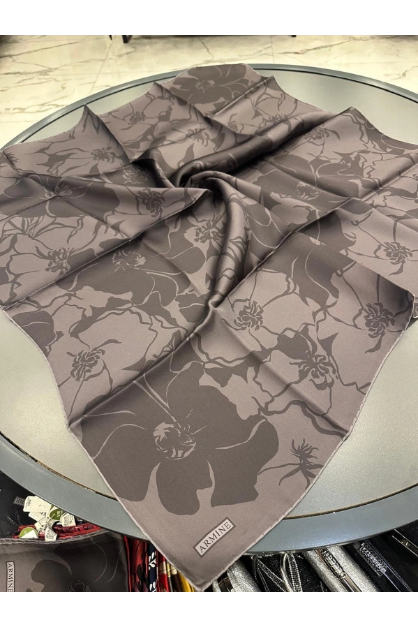 ARMİNE-%100 İPEK EŞARP ANTRASİT